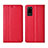 Custodia Portafoglio In Pelle Cover con Supporto L04 per Huawei Honor Play4 Pro 5G Rosso