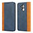 Custodia Portafoglio In Pelle Cover con Supporto L04 per Huawei Mate 20 Lite Blu