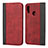 Custodia Portafoglio In Pelle Cover con Supporto L04 per Huawei P Smart (2019) Rosso