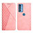 Custodia Portafoglio In Pelle Cover con Supporto L04 per Motorola Moto Edge 20 Pro 5G Rosa