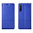 Custodia Portafoglio In Pelle Cover con Supporto L04 per Oppo F15 Blu