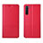 Custodia Portafoglio In Pelle Cover con Supporto L04 per Oppo F15 Rosso