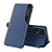 Custodia Portafoglio In Pelle Cover con Supporto L04 per Oppo Find X5 5G Blu
