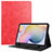 Custodia Portafoglio In Pelle Cover con Supporto L04 per Samsung Galaxy Tab S7 4G 11 SM-T875 Rosso