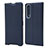 Custodia Portafoglio In Pelle Cover con Supporto L04 per Sony Xperia 1 II Blu