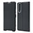 Custodia Portafoglio In Pelle Cover con Supporto L04 per Sony Xperia 1 II Nero