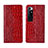 Custodia Portafoglio In Pelle Cover con Supporto L04 per Xiaomi Mi 10 Ultra Rosso