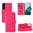 Custodia Portafoglio In Pelle Cover con Supporto L04Z per Samsung Galaxy S21 5G Rosa Caldo