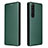 Custodia Portafoglio In Pelle Cover con Supporto L04Z per Sony Xperia 1 III Verde