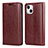 Custodia Portafoglio In Pelle Cover con Supporto L05 per Apple iPhone 14 Plus Rosso Rosa