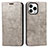 Custodia Portafoglio In Pelle Cover con Supporto L05 per Apple iPhone 14 Pro Grigio