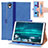 Custodia Portafoglio In Pelle Cover con Supporto L05 per Huawei MediaPad M6 8.4 Blu