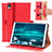 Custodia Portafoglio In Pelle Cover con Supporto L05 per Huawei MediaPad M6 8.4 Rosso