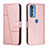 Custodia Portafoglio In Pelle Cover con Supporto L05 per Motorola Moto Edge S Pro 5G Oro Rosa