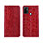 Custodia Portafoglio In Pelle Cover con Supporto L05 per Oppo A32 Rosso