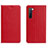 Custodia Portafoglio In Pelle Cover con Supporto L05 per Oppo F15 Rosso