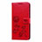 Custodia Portafoglio In Pelle Cover con Supporto L05 per Samsung Galaxy M21s Rosso
