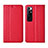 Custodia Portafoglio In Pelle Cover con Supporto L05 per Xiaomi Mi 10 Ultra Rosso