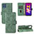 Custodia Portafoglio In Pelle Cover con Supporto L05Z per Samsung Galaxy M32 4G Verde