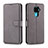 Custodia Portafoglio In Pelle Cover con Supporto L06 per Huawei Mate 30 Lite Grigio