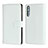 Custodia Portafoglio In Pelle Cover con Supporto L06 per Huawei P20 Pro Bianco