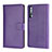Custodia Portafoglio In Pelle Cover con Supporto L06 per Huawei P20 Pro Viola