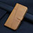 Custodia Portafoglio In Pelle Cover con Supporto L06 per Motorola Moto Edge 20 Pro 5G Marrone Chiaro