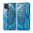 Custodia Portafoglio In Pelle Cover con Supporto L06 per Oppo A15 Cielo Blu