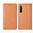 Custodia Portafoglio In Pelle Cover con Supporto L06 per Oppo F15 Arancione