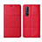 Custodia Portafoglio In Pelle Cover con Supporto L06 per Oppo Reno3 Pro Rosso