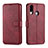 Custodia Portafoglio In Pelle Cover con Supporto L06 per Samsung Galaxy A20s Rosso