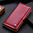 Custodia Portafoglio In Pelle Cover con Supporto L06 per Xiaomi Mi Note 10 Lite Rosso Rosa