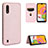 Custodia Portafoglio In Pelle Cover con Supporto L06Z per Samsung Galaxy A01 SM-A015 Oro Rosa