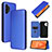 Custodia Portafoglio In Pelle Cover con Supporto L06Z per Samsung Galaxy M32 5G Blu