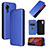 Custodia Portafoglio In Pelle Cover con Supporto L06Z per Samsung Galaxy XCover 5 SM-G525F Blu