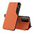 Custodia Portafoglio In Pelle Cover con Supporto L07 per Huawei Y7a Arancione