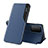 Custodia Portafoglio In Pelle Cover con Supporto L07 per Huawei Y7a Blu