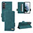 Custodia Portafoglio In Pelle Cover con Supporto L07Z per Samsung Galaxy S22 Plus 5G Verde