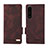 Custodia Portafoglio In Pelle Cover con Supporto L07Z per Sony Xperia 1 III Marrone