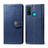 Custodia Portafoglio In Pelle Cover con Supporto L08 per Huawei P Smart (2020) Blu