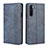 Custodia Portafoglio In Pelle Cover con Supporto L08 per OnePlus Nord Blu