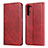 Custodia Portafoglio In Pelle Cover con Supporto L08 per Oppo Reno3 A Rosso