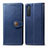 Custodia Portafoglio In Pelle Cover con Supporto L08 per Sony Xperia 5 II Blu
