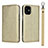 Custodia Portafoglio In Pelle Cover con Supporto L09 per Apple iPhone 12 Mini Oro