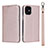 Custodia Portafoglio In Pelle Cover con Supporto L09 per Apple iPhone 12 Oro Rosa