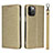 Custodia Portafoglio In Pelle Cover con Supporto L09 per Apple iPhone 12 Pro Oro