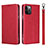 Custodia Portafoglio In Pelle Cover con Supporto L09 per Apple iPhone 12 Pro Rosso