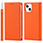 Custodia Portafoglio In Pelle Cover con Supporto L09 per Apple iPhone 13 Mini Arancione