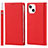 Custodia Portafoglio In Pelle Cover con Supporto L09 per Apple iPhone 13 Mini Rosso