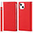 Custodia Portafoglio In Pelle Cover con Supporto L09 per Apple iPhone 14 Plus Rosso